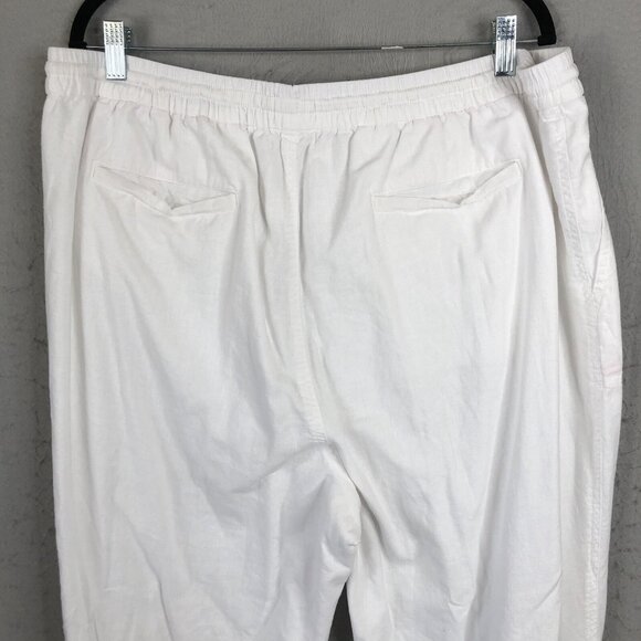 Kim Rogers Pants Womens Extra Large White Linen Blend Lagenlook Boho Beach - Picture 10 of 16